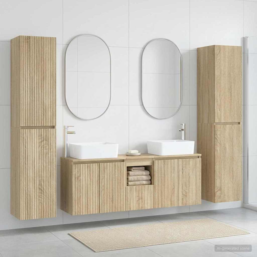 vidaXL Bathroom Furniture Set 5 pcs Sonoma Oak 33 x 34.5 x 160 cm