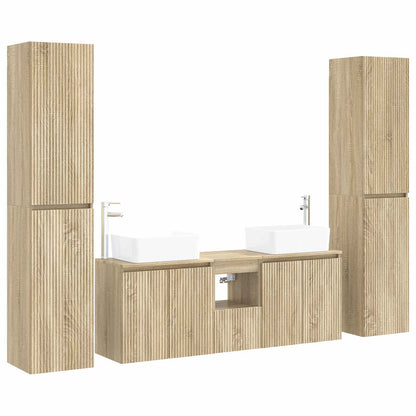 vidaXL Bathroom Furniture Set 5 pcs Sonoma Oak 33 x 34.5 x 160 cm