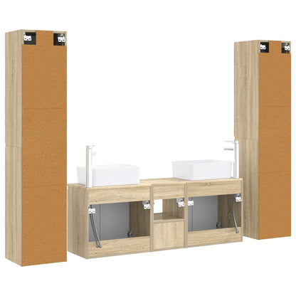 vidaXL Bathroom Furniture Set 5 pcs Sonoma Oak 33 x 34.5 x 160 cm