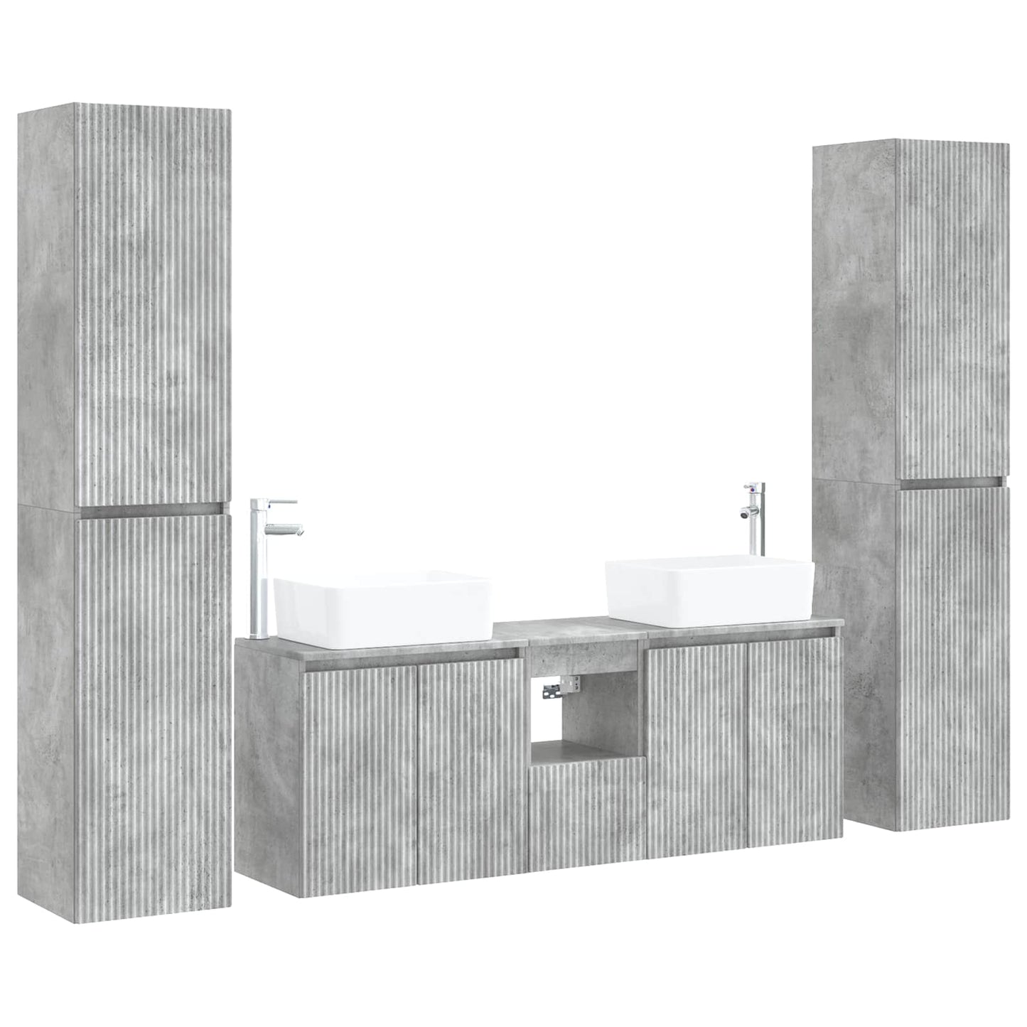 vidaXL Bathroom Furniture Set 5 pcs Concrete Grey 33 x 34.5 x 160 cm