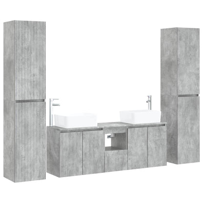 vidaXL Bathroom Furniture Set 5 pcs Concrete Grey 33 x 34.5 x 160 cm