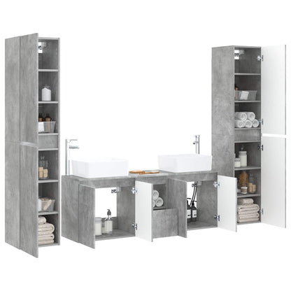 vidaXL Bathroom Furniture Set 5 pcs Concrete Grey 33 x 34.5 x 160 cm