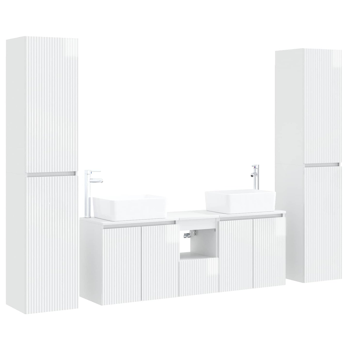 vidaXL Bathroom Furniture Set 5 pcs High Gloss White