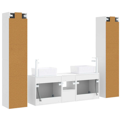 vidaXL Bathroom Furniture Set 5 pcs High Gloss White