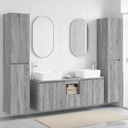 vidaXL Bathroom Furniture Set 5 pcs Grey Sonoma 33 x 34.5 x 160 cm