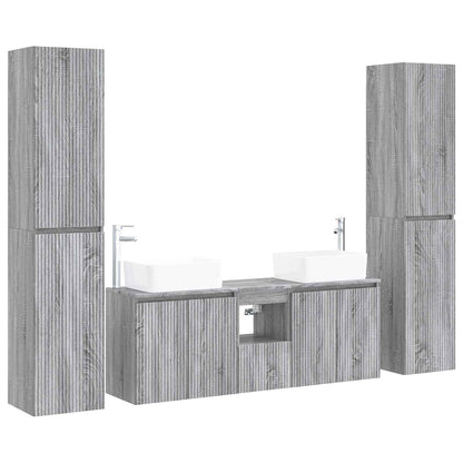 vidaXL Bathroom Furniture Set 5 pcs Grey Sonoma 33 x 34.5 x 160 cm