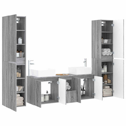 vidaXL Bathroom Furniture Set 5 pcs Grey Sonoma 33 x 34.5 x 160 cm