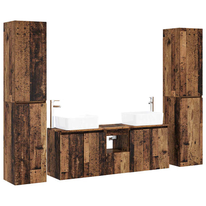 vidaXL Bathroom Furniture Set 5 pcs Old Wood 33 x 34.5 x 160 cm