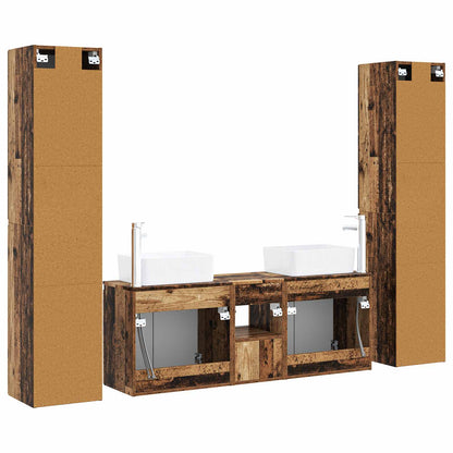 vidaXL Bathroom Furniture Set 5 pcs Old Wood 33 x 34.5 x 160 cm