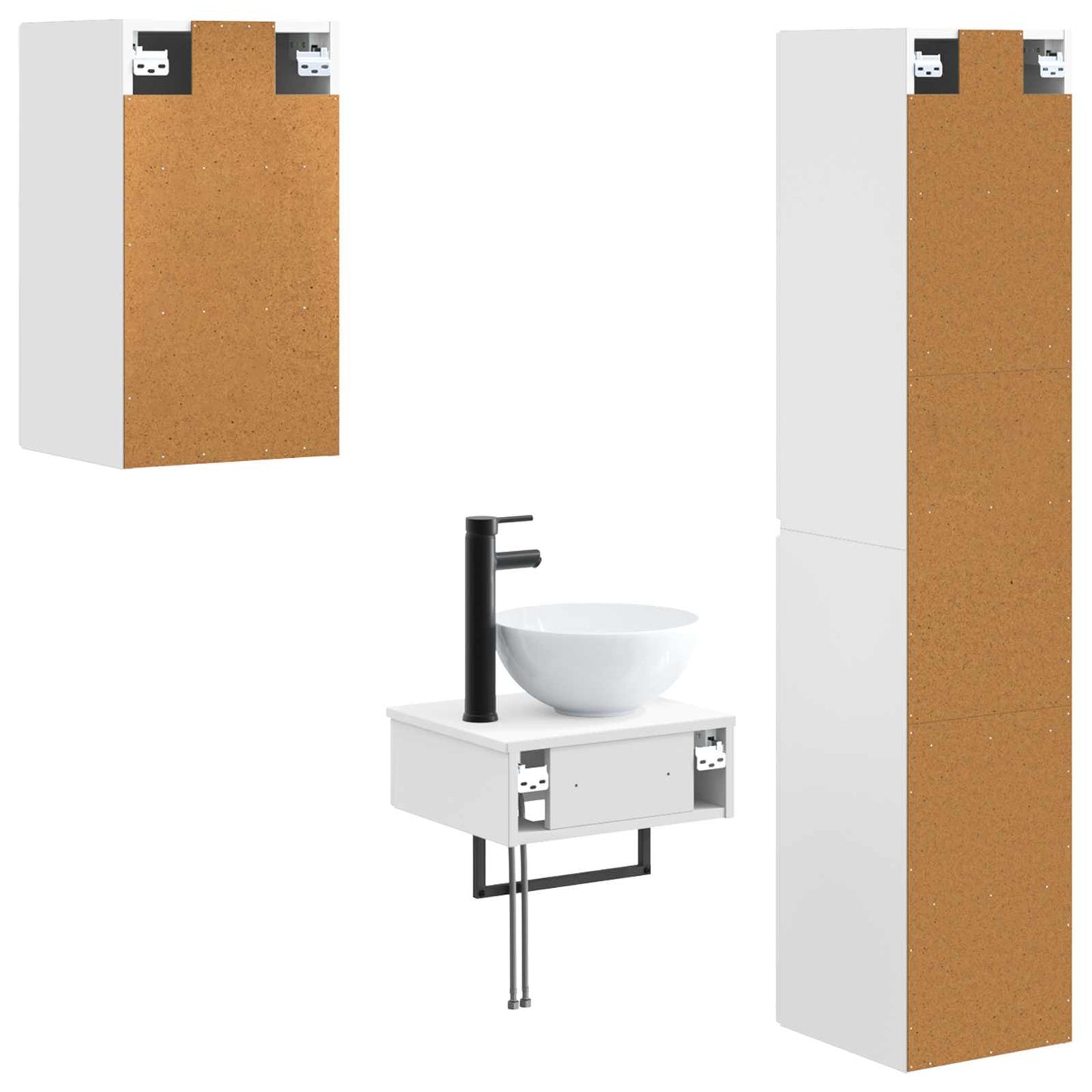 vidaXL Bathroom Furniture Set 3 pcs White 33 x 34.5 x 160 cm