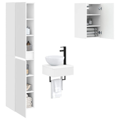 vidaXL Bathroom Furniture Set 3 pcs White 33 x 34.5 x 160 cm