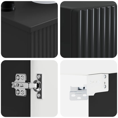 vidaXL Bathroom Furniture Set 3 pcs Black 33 x 34.5 x 160 cm