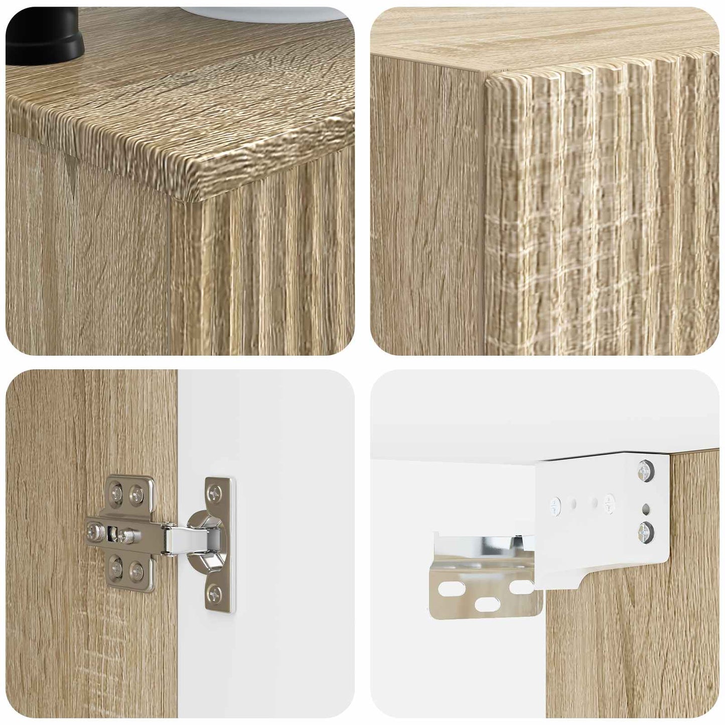 vidaXL Bathroom Furniture Set 3 pcs Sonoma Oak 33 x 34.5 x 160 cm