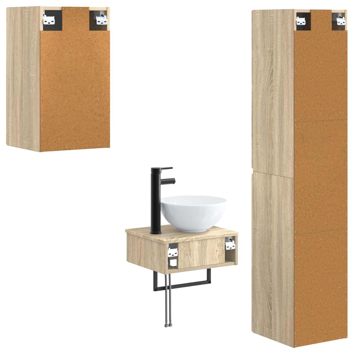 vidaXL Bathroom Furniture Set 3 pcs Sonoma Oak 33 x 34.5 x 160 cm