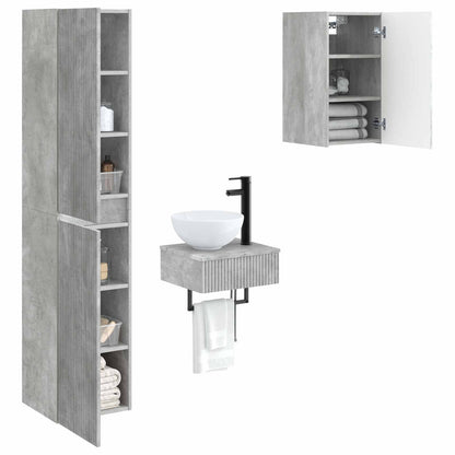 vidaXL Bathroom Furniture Set 3 pcs Concrete Grey 33 x 34.5 x 160 cm