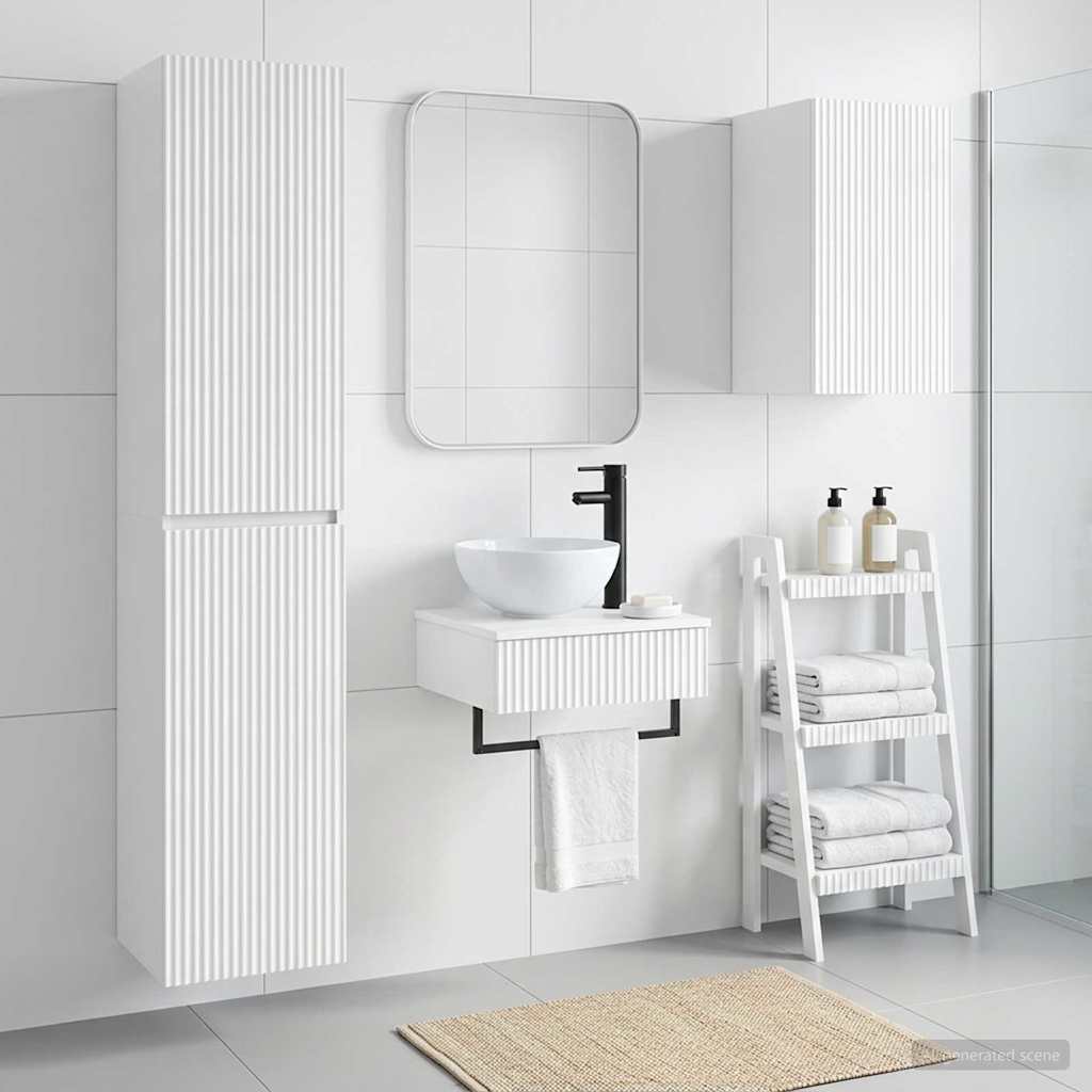 vidaXL Bathroom Furniture Set 3 pcs High Gloss White