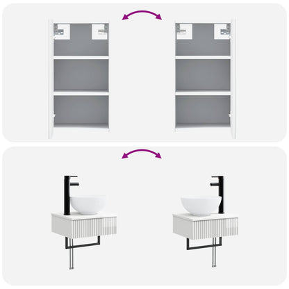 vidaXL Bathroom Furniture Set 3 pcs High Gloss White