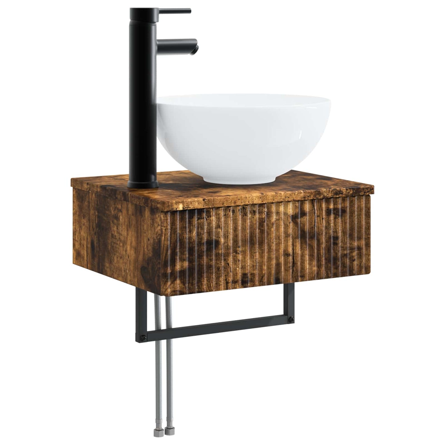 vidaXL Bathroom Furniture Set 3 pcs Smoked Oak 33 x 34.5 x 160 cm