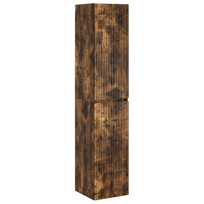 vidaXL Bathroom Furniture Set 3 pcs Smoked Oak 33 x 34.5 x 160 cm