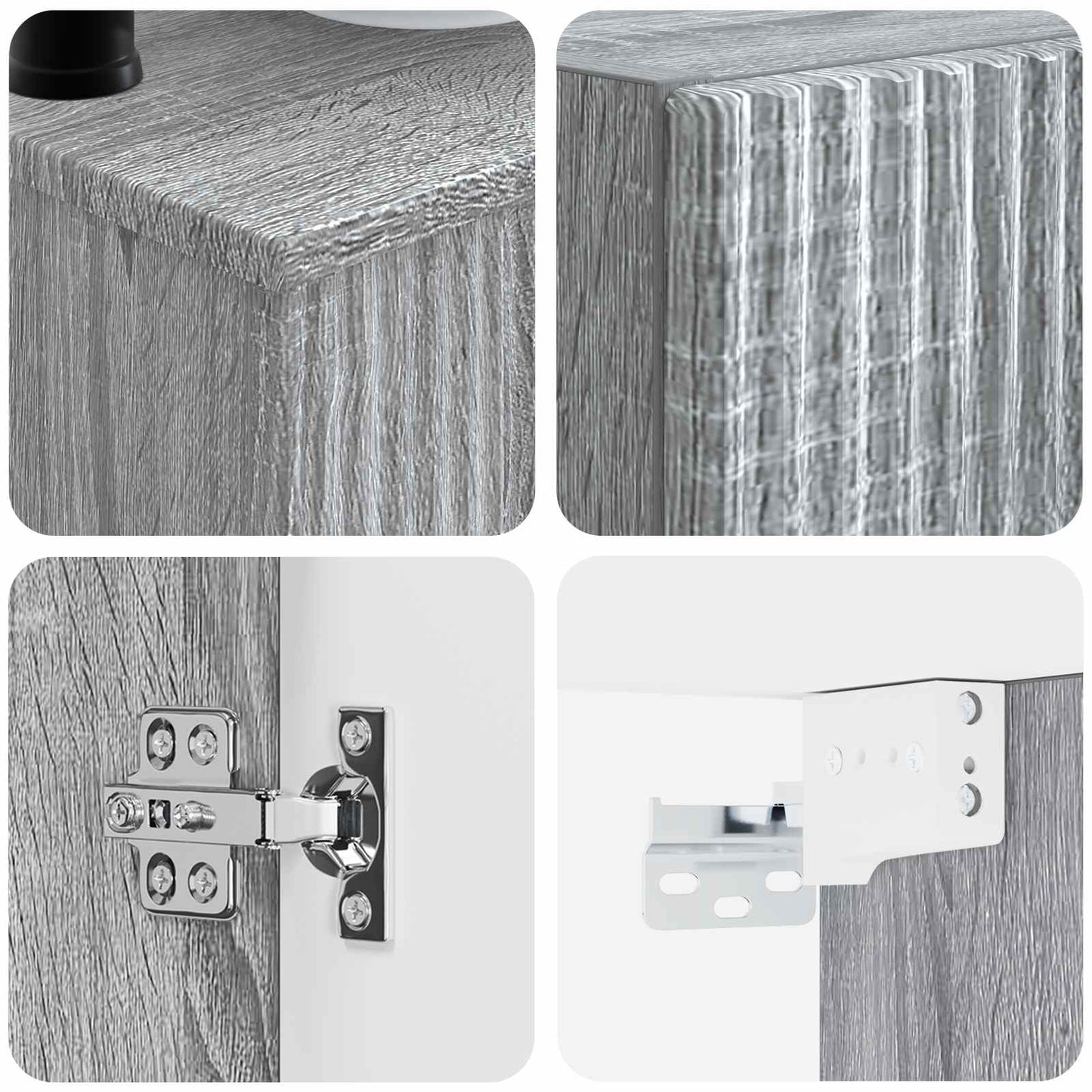vidaXL Bathroom Furniture Set 3 pcs Grey Sonoma 33 x 34.5 x 160 cm