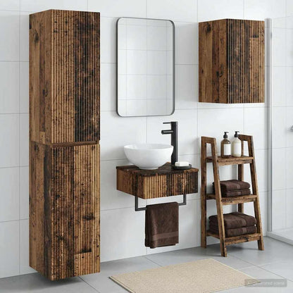 vidaXL Bathroom Furniture Set 3 pcs Old Wood 33 x 34.5 x 160 cm