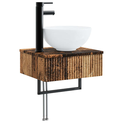 vidaXL Bathroom Furniture Set 3 pcs Old Wood 33 x 34.5 x 160 cm