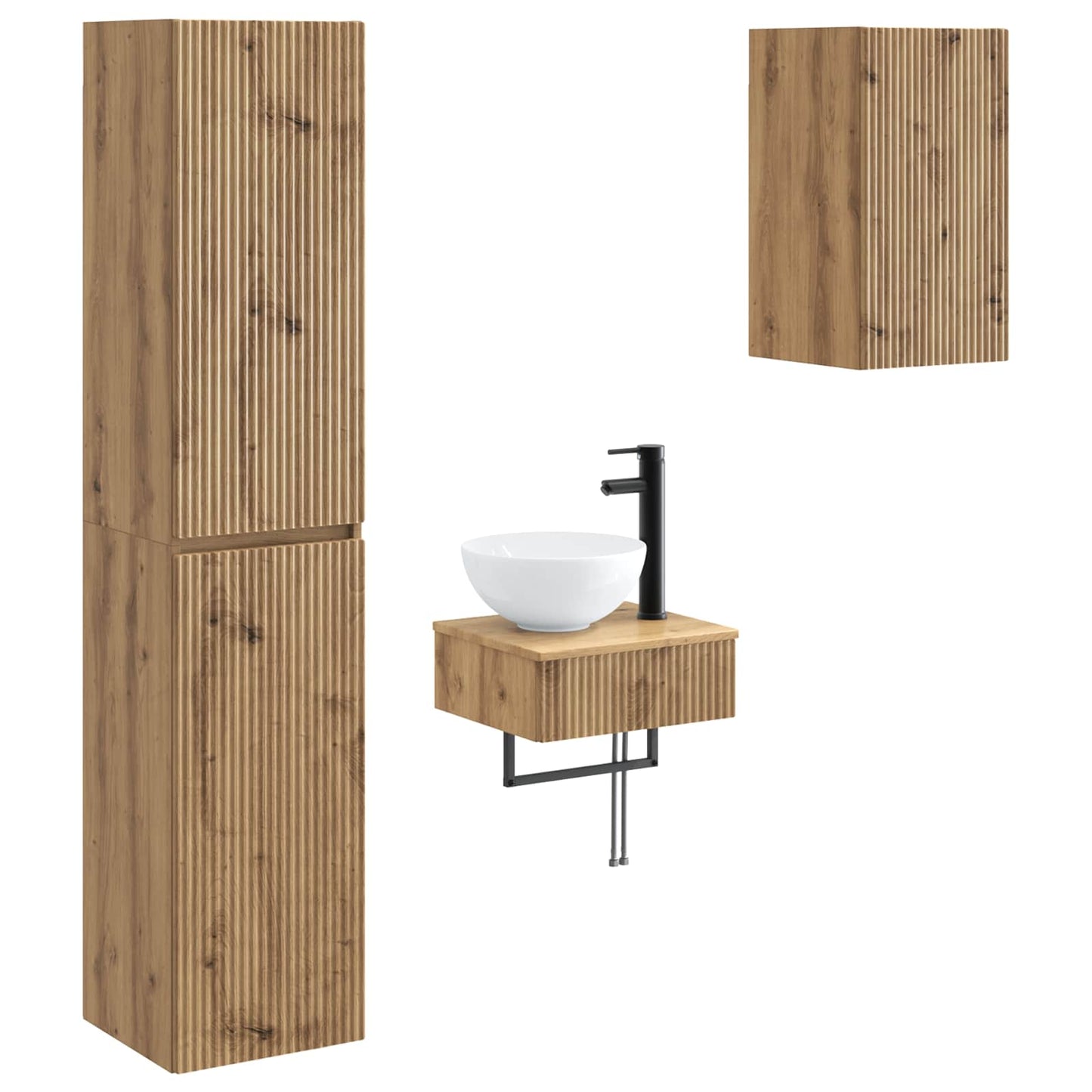 vidaXL Bathroom Furniture Set 3 pcs Artisan Oak 33 x 34.5 x 160 cm