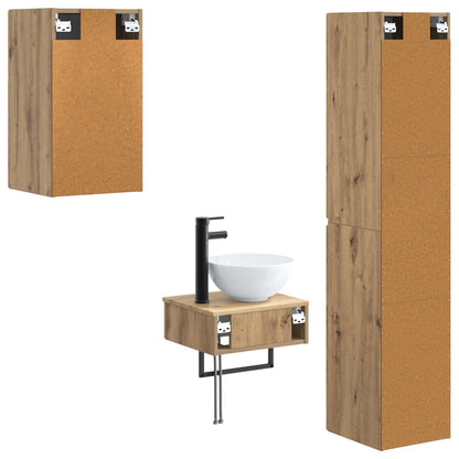vidaXL Bathroom Furniture Set 3 pcs Artisan Oak 33 x 34.5 x 160 cm