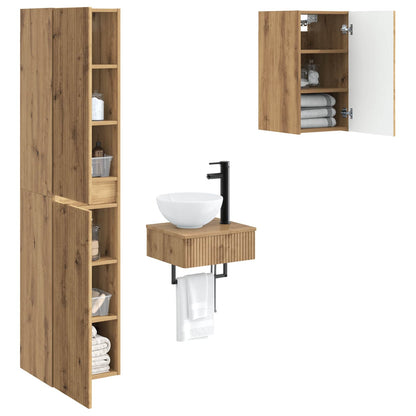 vidaXL Bathroom Furniture Set 3 pcs Artisan Oak 33 x 34.5 x 160 cm