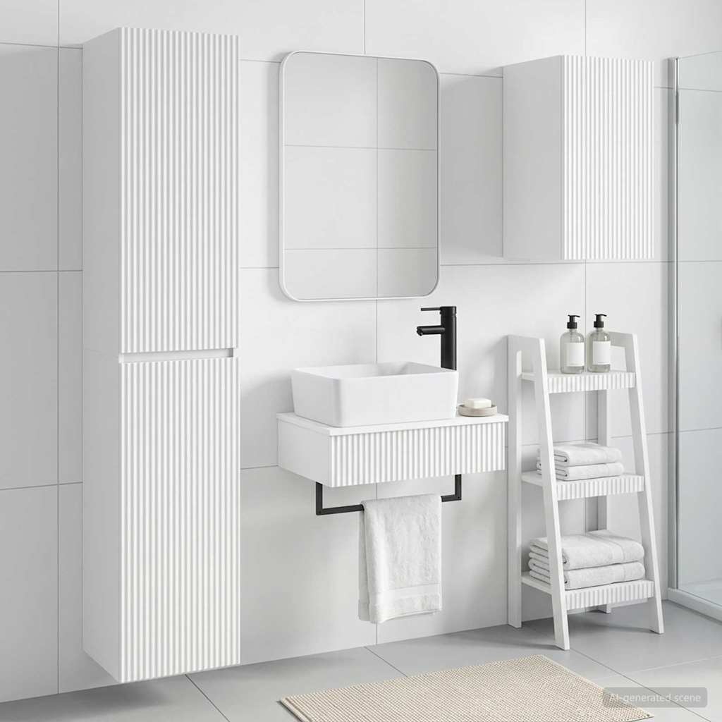 vidaXL Bathroom Furniture Set 3 pcs White 33 x 34.5 x 160 cm