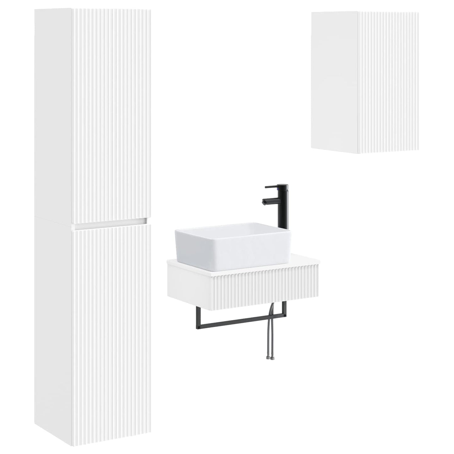vidaXL Bathroom Furniture Set 3 pcs White 33 x 34.5 x 160 cm