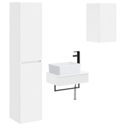 vidaXL Bathroom Furniture Set 3 pcs White 33 x 34.5 x 160 cm