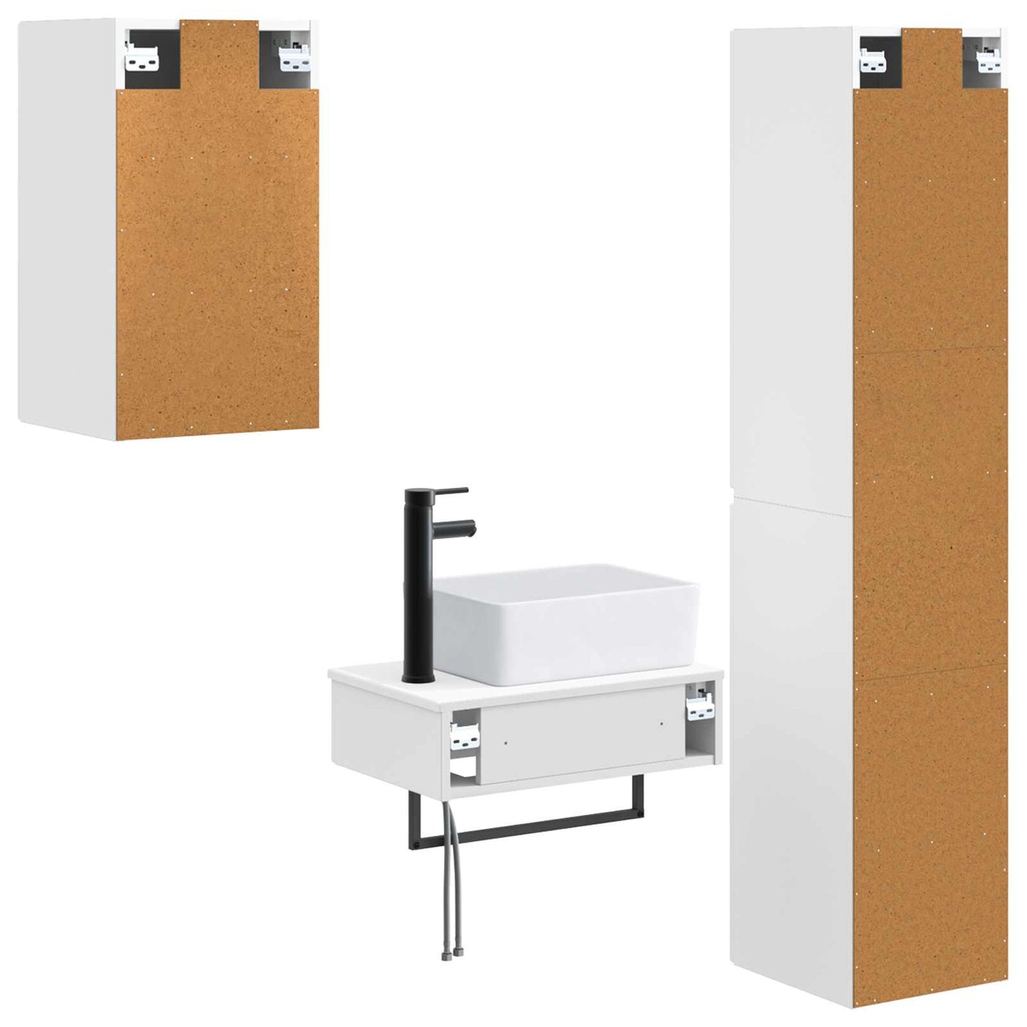 vidaXL Bathroom Furniture Set 3 pcs White 33 x 34.5 x 160 cm