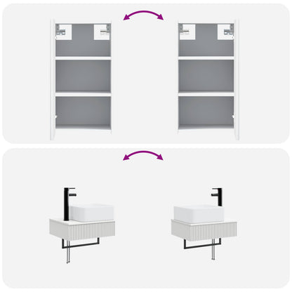 vidaXL Bathroom Furniture Set 3 pcs White 33 x 34.5 x 160 cm