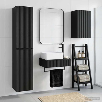 vidaXL Bathroom Furniture Set 3 pcs Black 33 x 34.5 x 160 cm