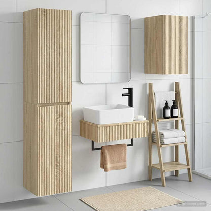 vidaXL Bathroom Furniture Set 3 pcs Sonoma Oak 33 x 34.5 x 160 cm