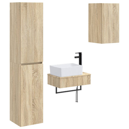 vidaXL Bathroom Furniture Set 3 pcs Sonoma Oak 33 x 34.5 x 160 cm