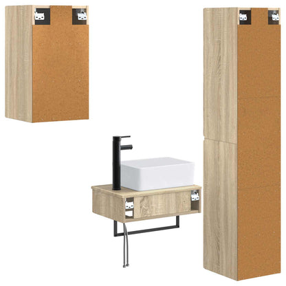 vidaXL Bathroom Furniture Set 3 pcs Sonoma Oak 33 x 34.5 x 160 cm