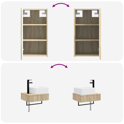 vidaXL Bathroom Furniture Set 3 pcs Sonoma Oak 33 x 34.5 x 160 cm