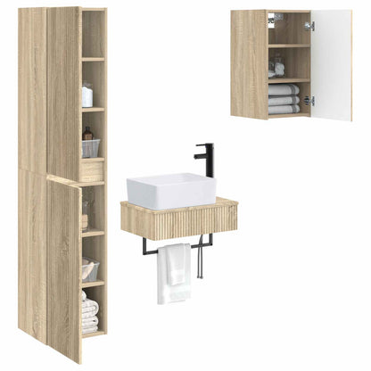 vidaXL Bathroom Furniture Set 3 pcs Sonoma Oak 33 x 34.5 x 160 cm