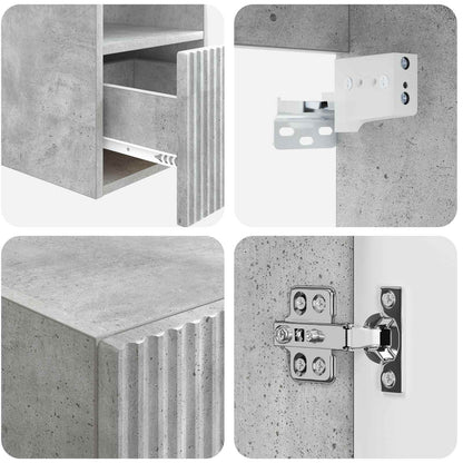 vidaXL Bathroom Furniture Set 3 pcs Concrete Grey 33 x 34.5 x 160 cm