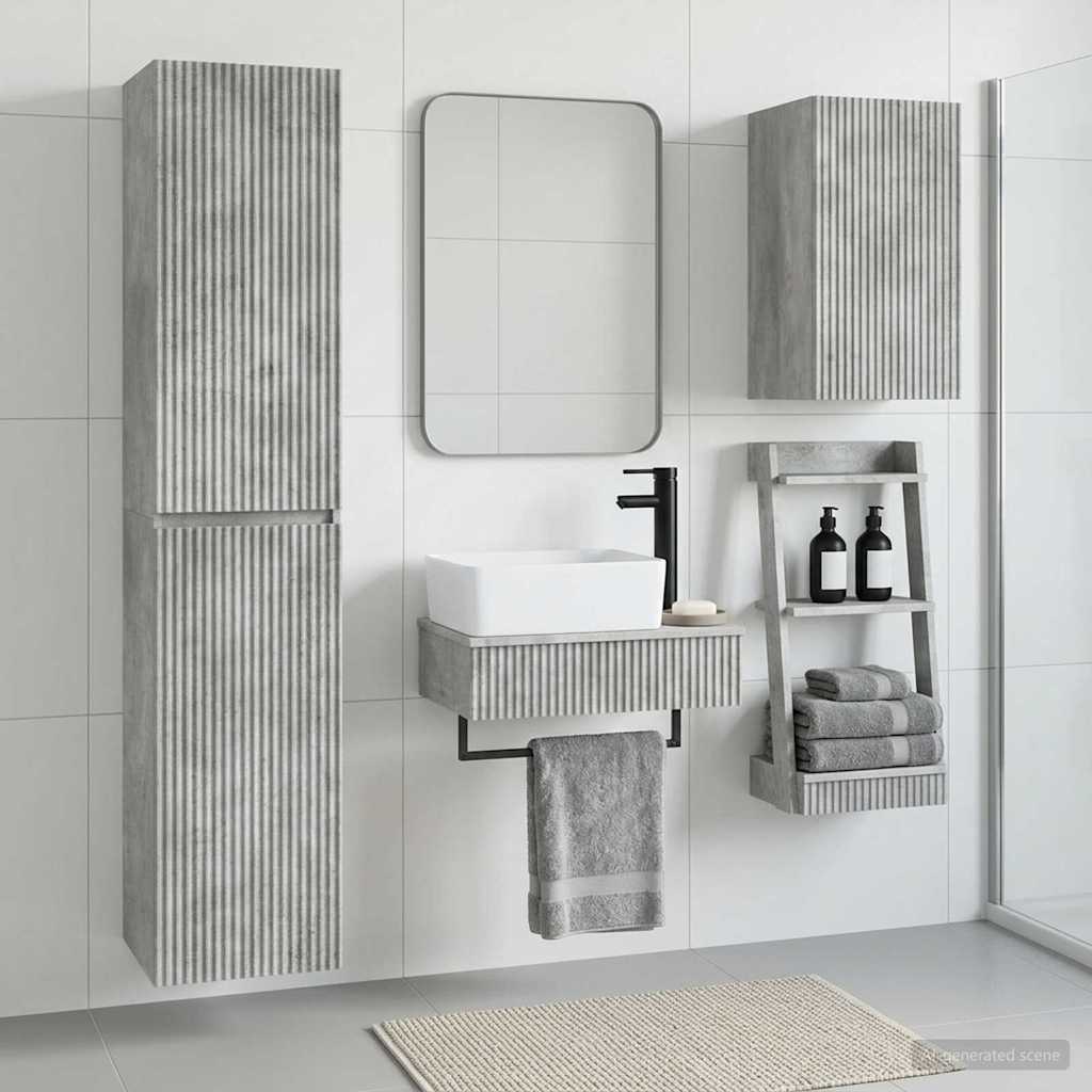 vidaXL Bathroom Furniture Set 3 pcs Concrete Grey 33 x 34.5 x 160 cm