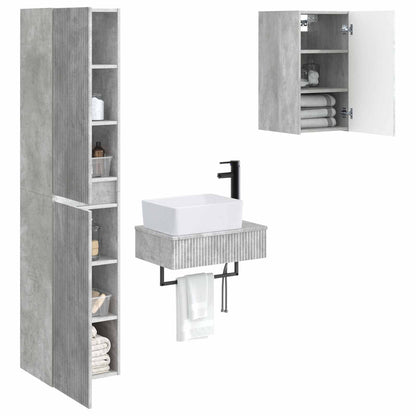 vidaXL Bathroom Furniture Set 3 pcs Concrete Grey 33 x 34.5 x 160 cm