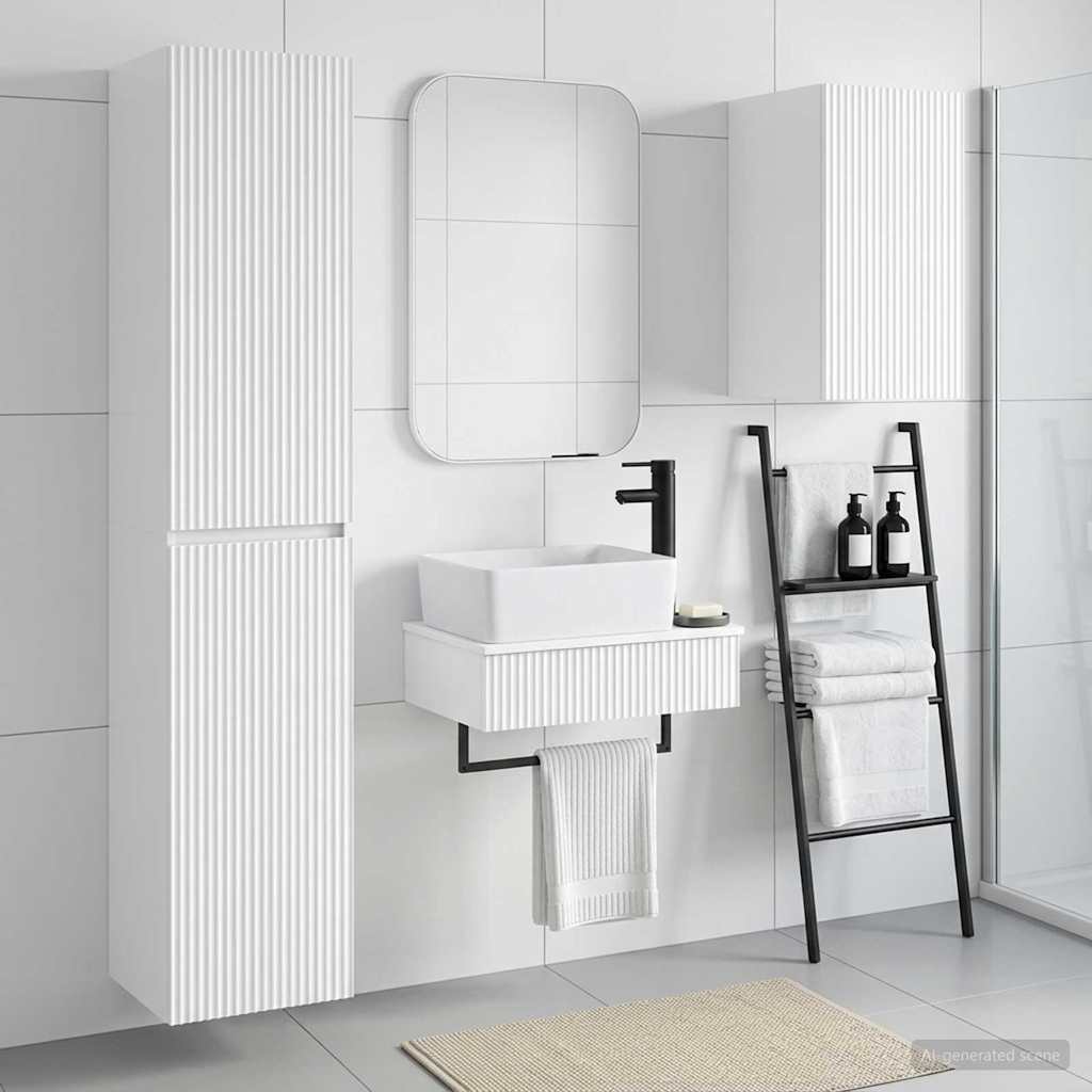 vidaXL Bathroom Furniture Set 3 pcs High Gloss White