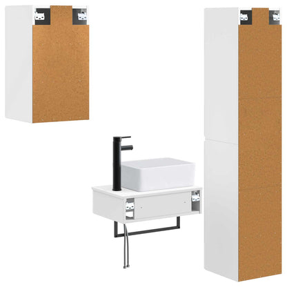 vidaXL Bathroom Furniture Set 3 pcs High Gloss White