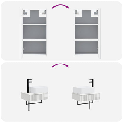 vidaXL Bathroom Furniture Set 3 pcs High Gloss White