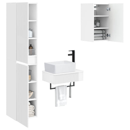 vidaXL Bathroom Furniture Set 3 pcs High Gloss White