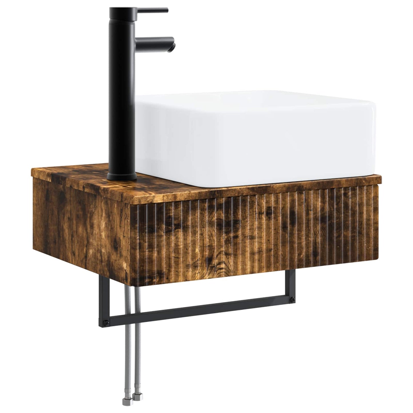 vidaXL Bathroom Furniture Set 3 pcs Smoked Oak 33 x 34.5 x 160 cm
