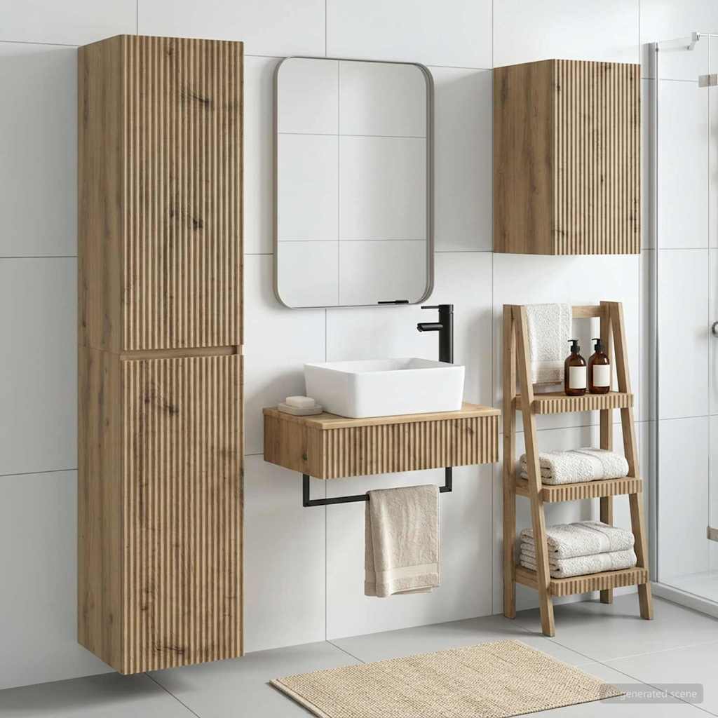 vidaXL Bathroom Furniture Set 3 pcs Artisan Oak 33 x 34.5 x 160 cm
