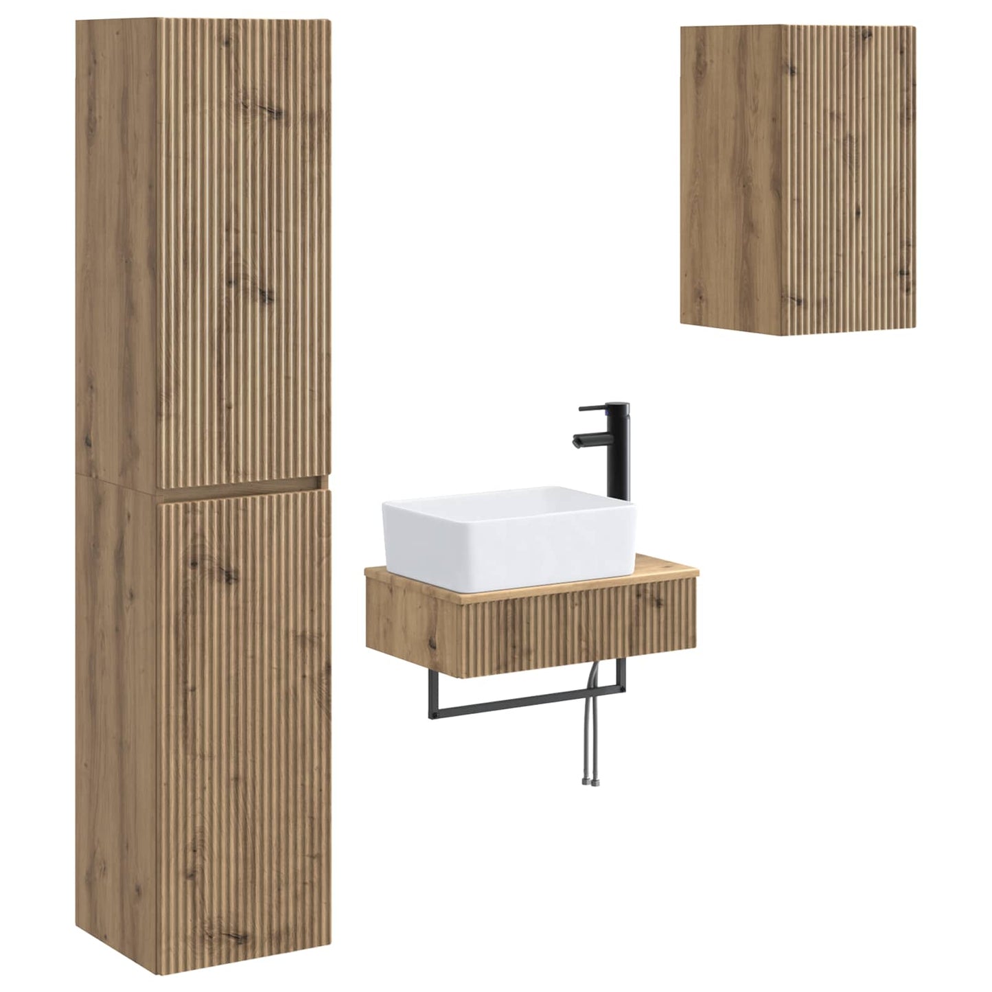 vidaXL Bathroom Furniture Set 3 pcs Artisan Oak 33 x 34.5 x 160 cm